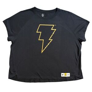 Under Armour Project Rock Black Adam Lightning Bolt Graphic T Shirt Womens L